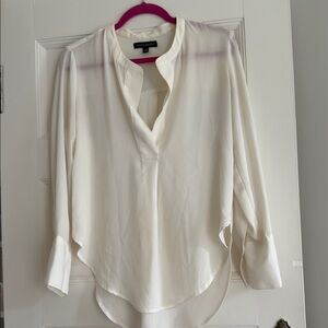 Banana Republic Cream Asymmetrical 3/4 Sleeve Blouse